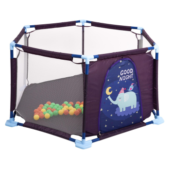 Kojec Słonik do zabawy dla dzieci 3m+ Ścianki z siatki + Wejście na zamek + 40 Piłeczek